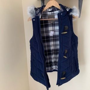Maurices Hooded Vest Faux Fur